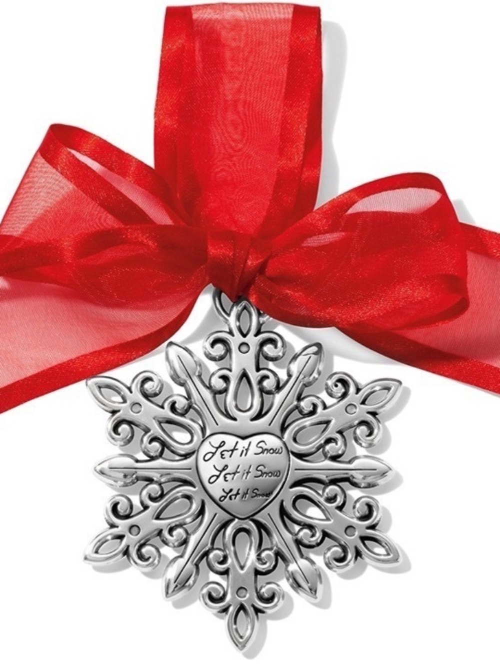 Brighton Winter Snowflake Christmas Ornament NWT $52 with gold ribbon